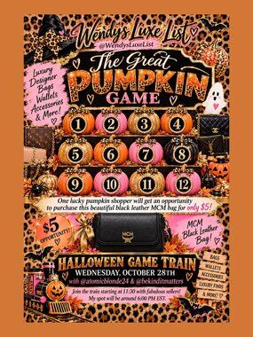 10/28 THE GREAT PUMPKIN GAME! Luxe & Designer Bags, Wallets, & Accessories!